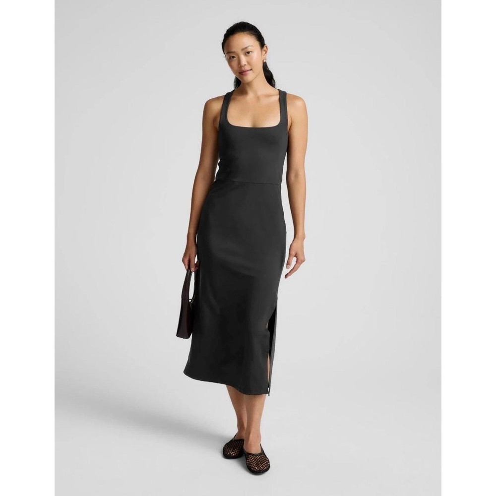 Beyond Yoga Gray Sleeveless Midi Dress Womens Small Soft Stretch Athleisure